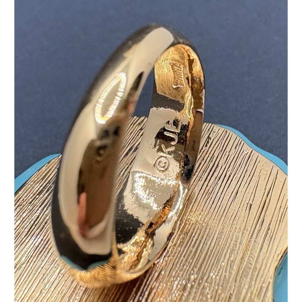 Vintage Kenneth Jay Lane Kjl Turquoise Rose Flowe… - image 7